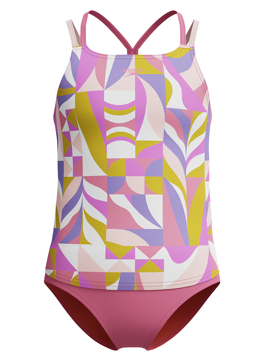 Speedo Girls' Print Strappy Two Piece Tankini Set (Little Kid, Big Kid) - Image 3