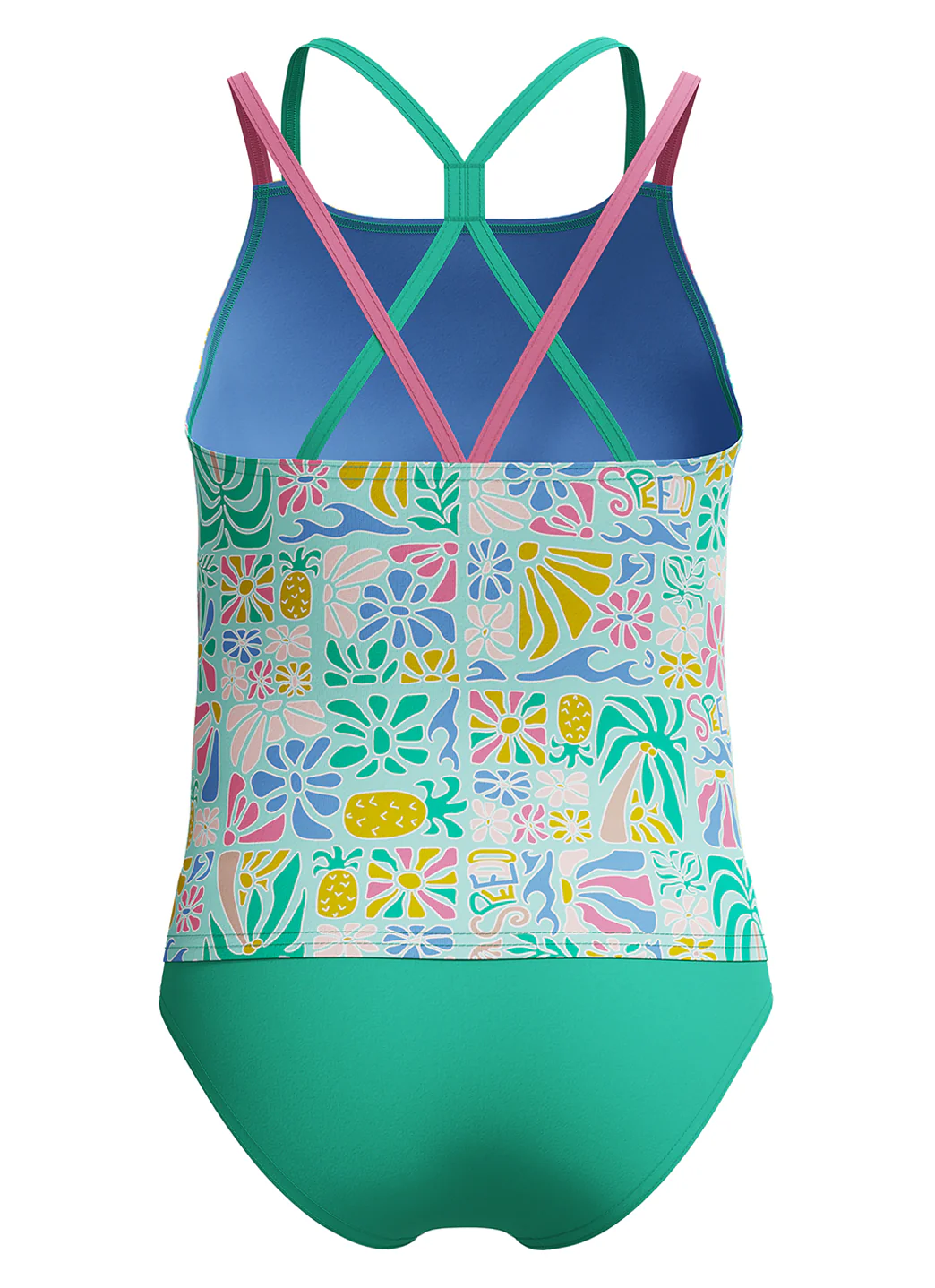 Speedo Girls' Print Strappy Two Piece Tankini Set (Little Kid, Big Kid) - Image 5