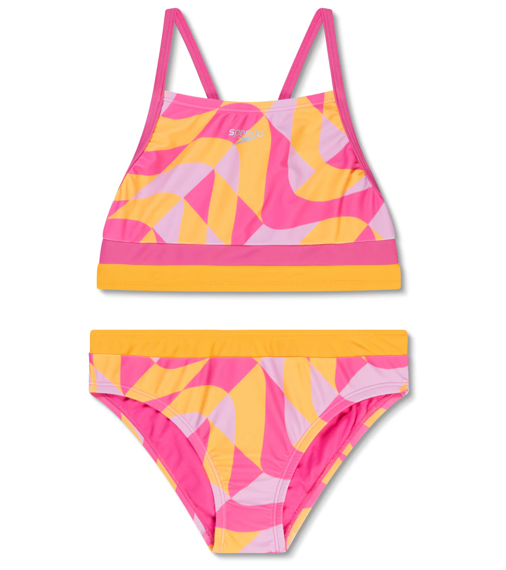 Speedo Girls' Printed Bikini Swimsuit Set (Little Kid, Big Kid) - Image 6