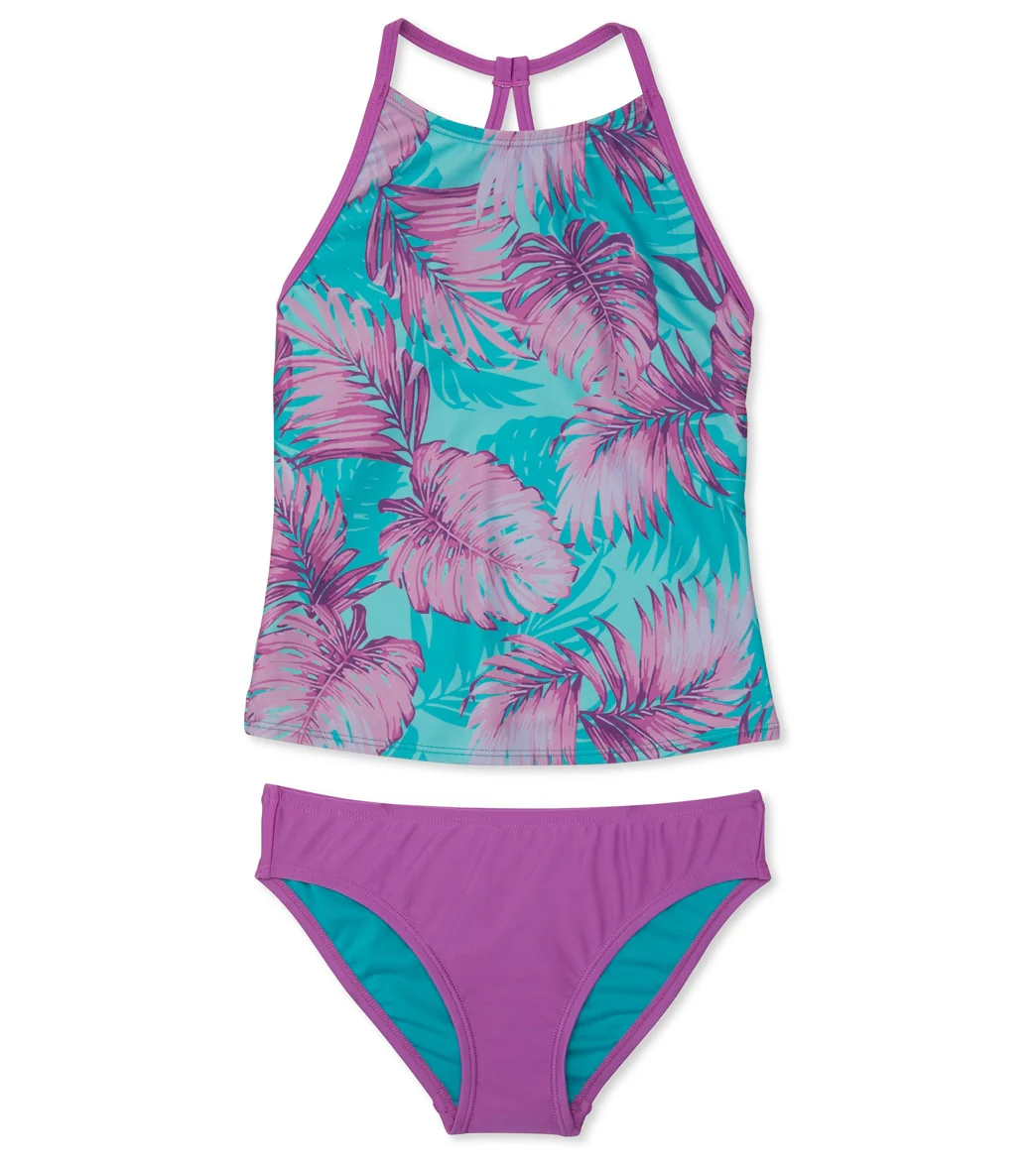 Speedo Girls' Printed High Neck Two Piece Tankini Set (Big Kid) - Image 14