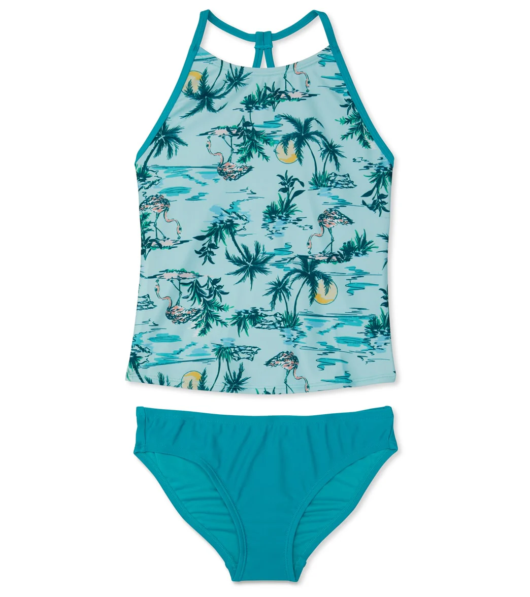 Speedo Girls' Printed High Neck Two Piece Tankini Set (Big Kid) - Image 5