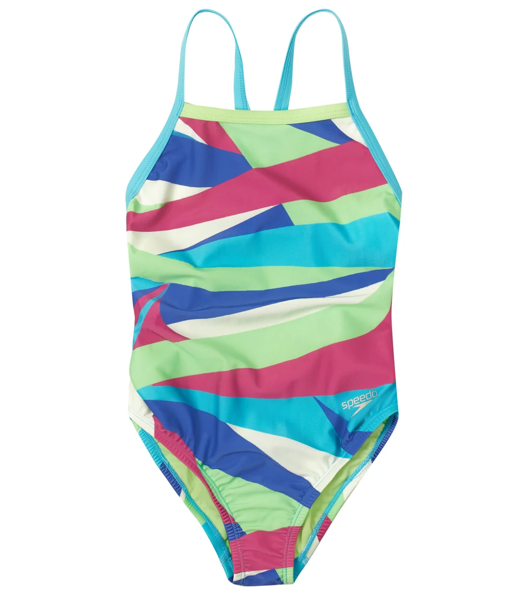 Speedo Girls' Printed Propel Back One Piece Swimsuit (Big Kid) - Image 4