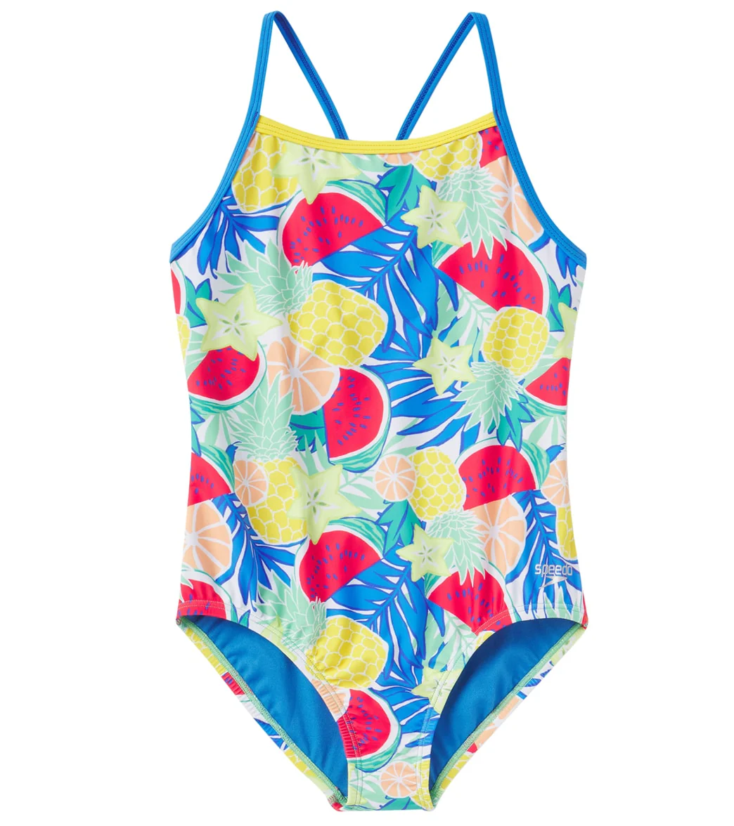 Speedo Girls' Printed Propel Back One Piece Swimsuit (Big Kid) - Image 4