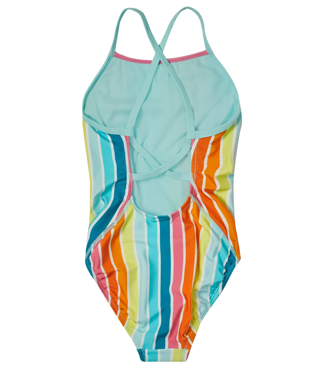 Speedo Girls' Printed X Back One Piece Swimsuit (Big Kid) - Image 2