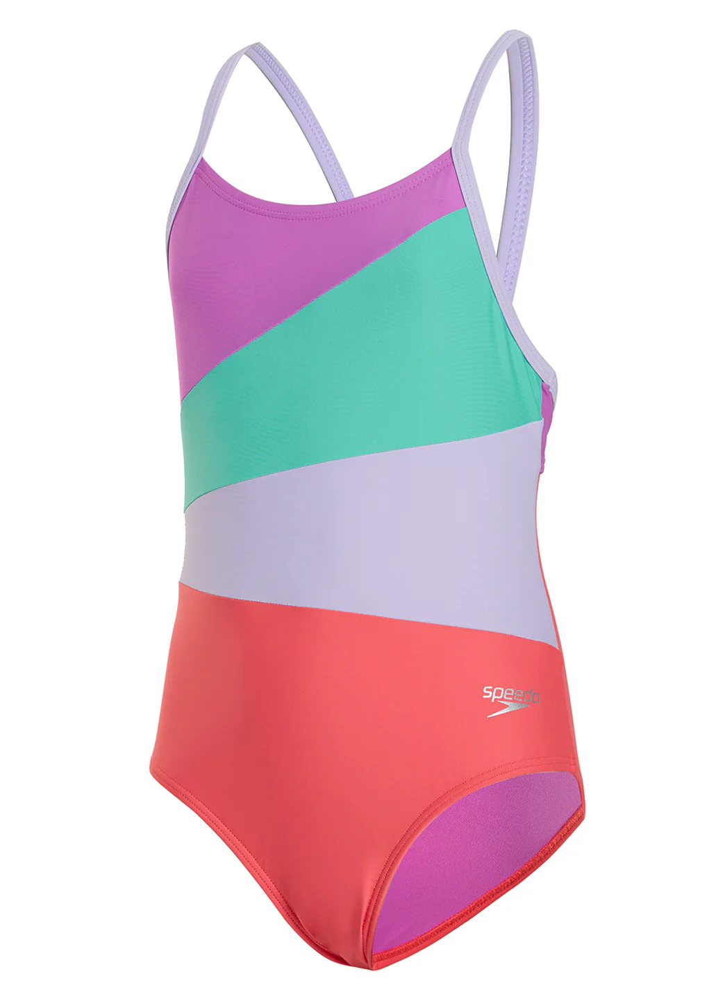 Speedo Girls' Radiating Splice One Piece Swimsuit (Big Kid) - Image 2