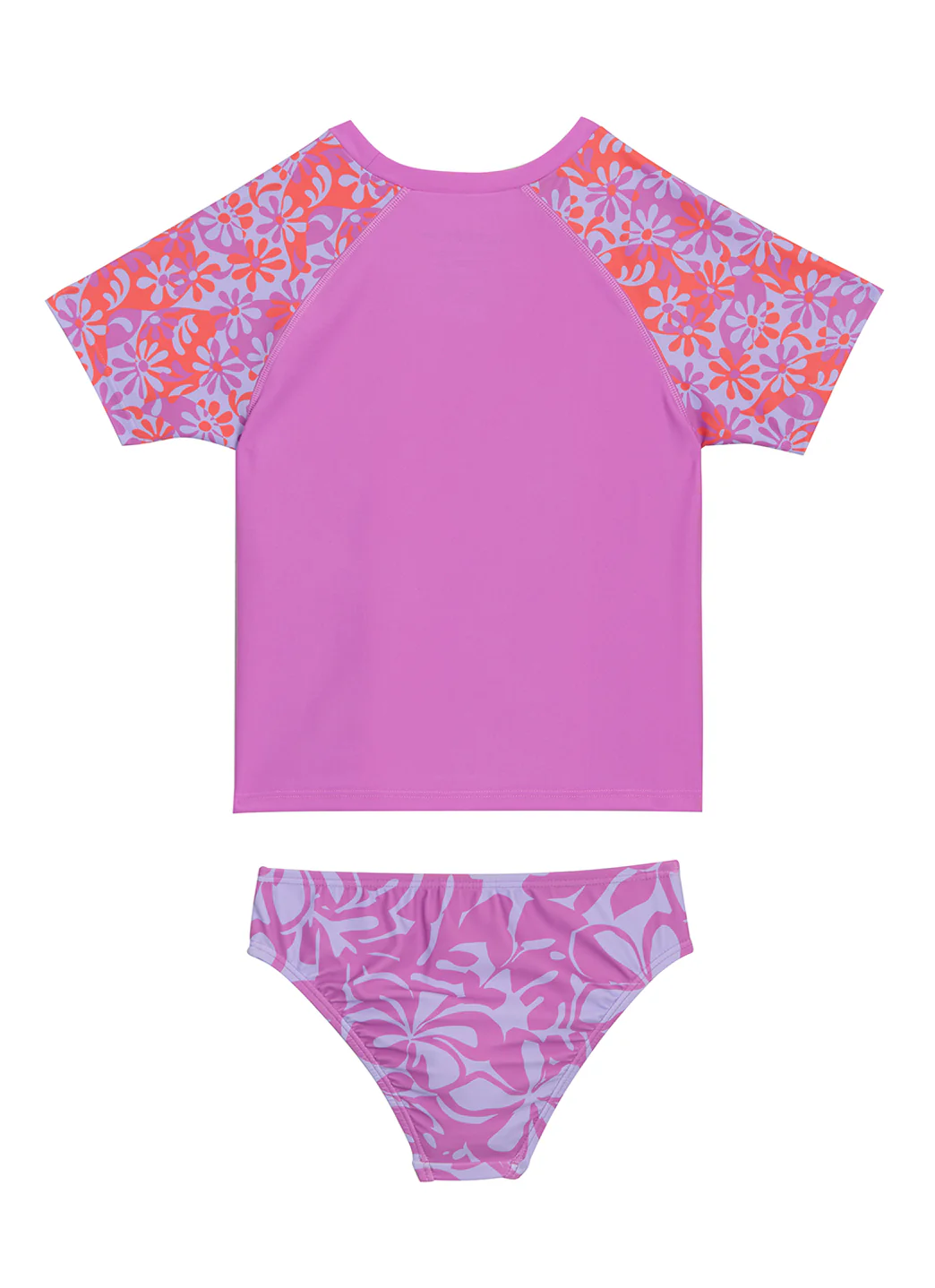 Speedo Girls' Short Sleeve Rashguard Two Piece Set (Little Kid Big Kid) - Image 7