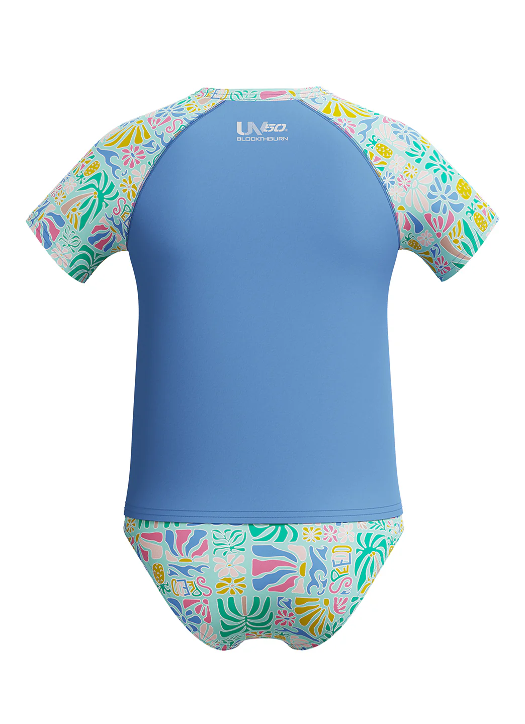 Speedo Girls' Short Sleeve Two Piece Rash Guard Set (Little Kid, Big Kid) - Image 4