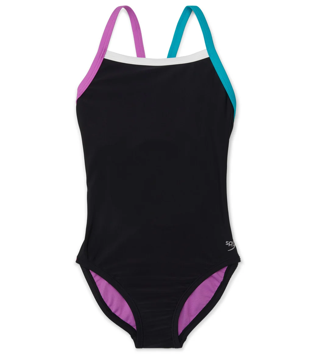 Speedo Girls' Solid Propel Back One Piece Swimsuit (Big Kid) - Image 10