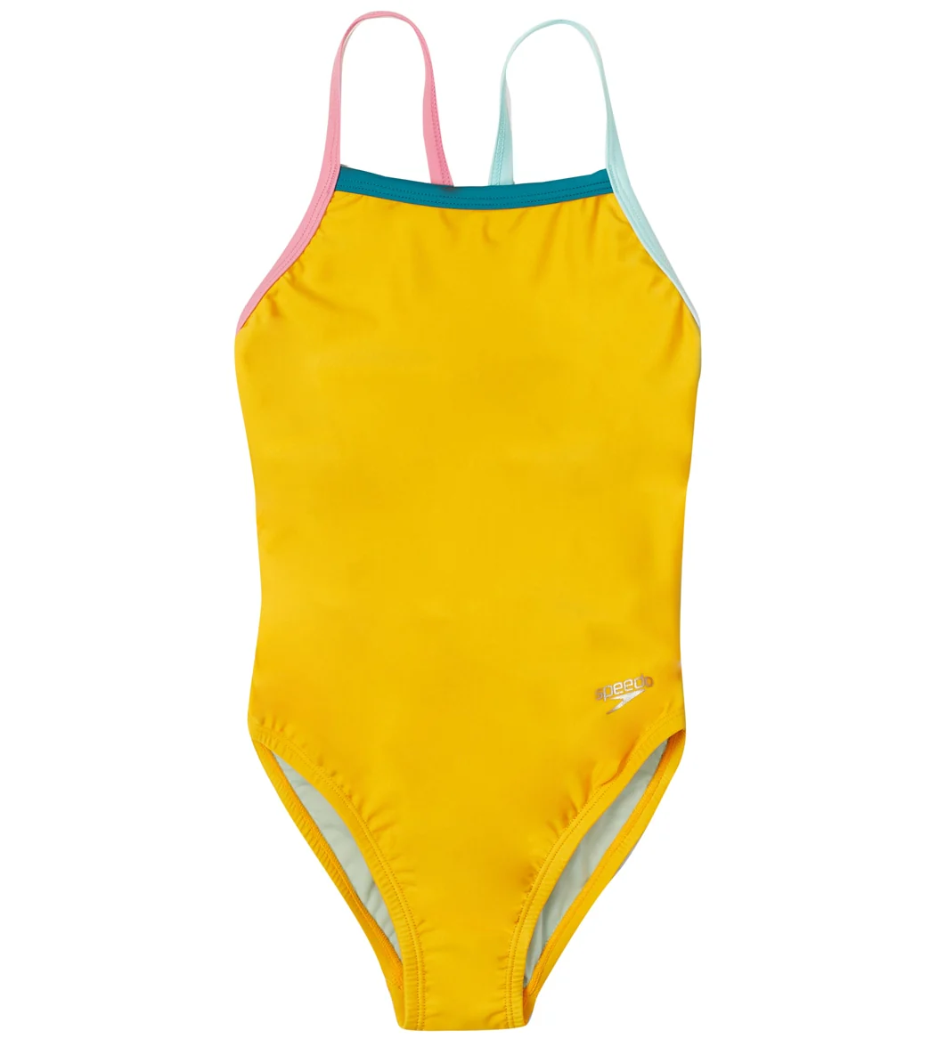 Speedo Girls' Solid Propel Back One Piece Swimsuit (Big Kid) - Image 11