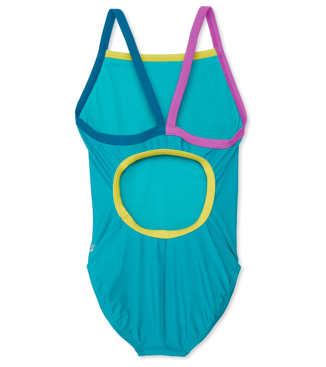 Speedo Girls' Solid Propel Back One Piece Swimsuit (Big Kid) - Image 20