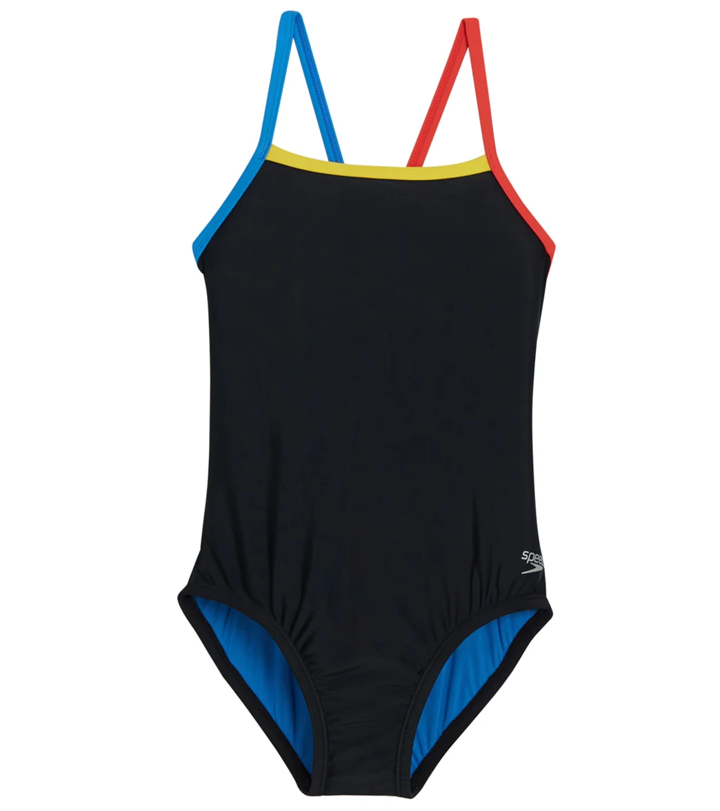 Speedo Girls' Solid Propel Back One Piece Swimsuit (Big Kid) - Image 19