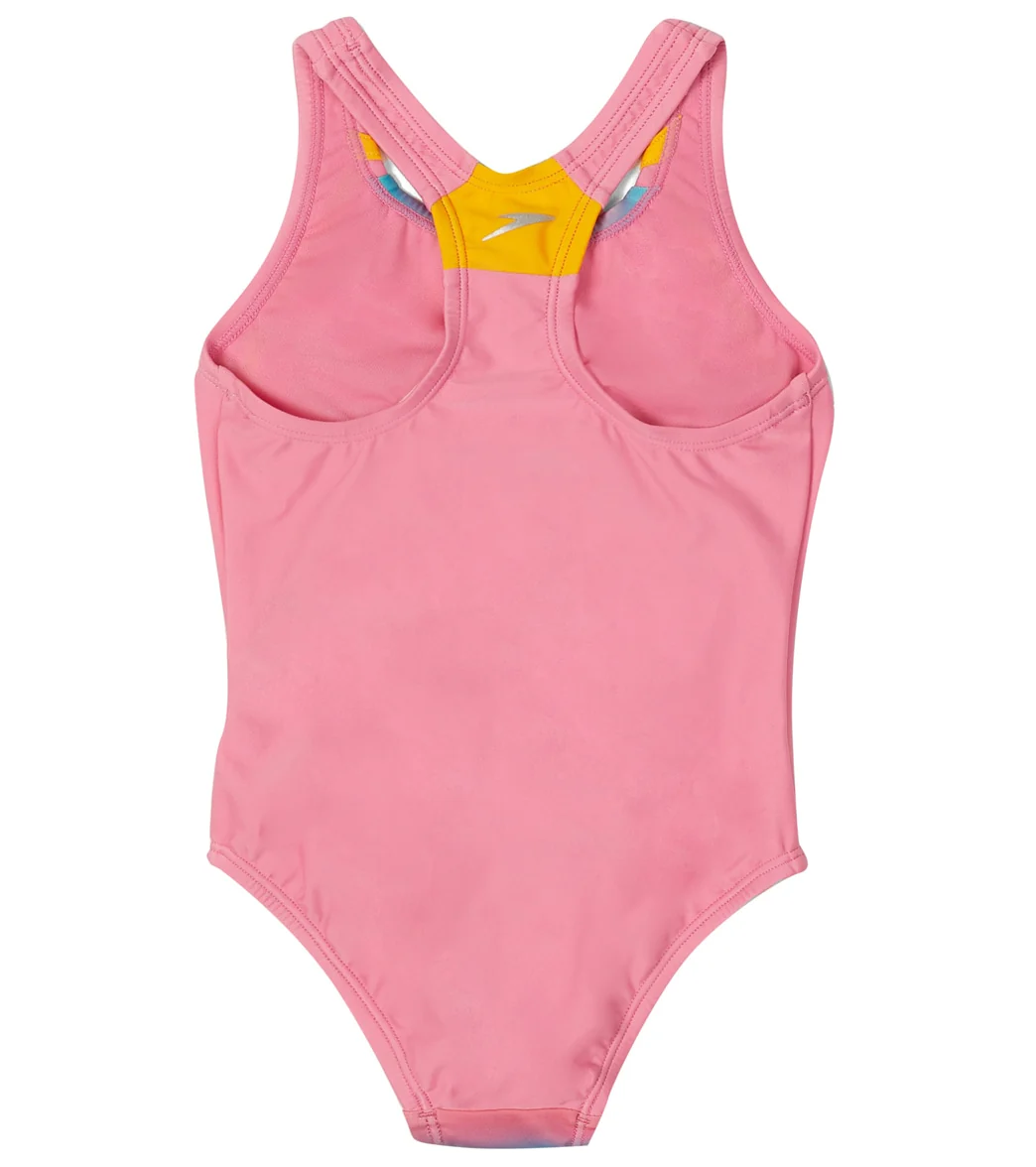 Speedo Girls' Sport Splice One Piece Swimsuit (Little Kid) - Image 2