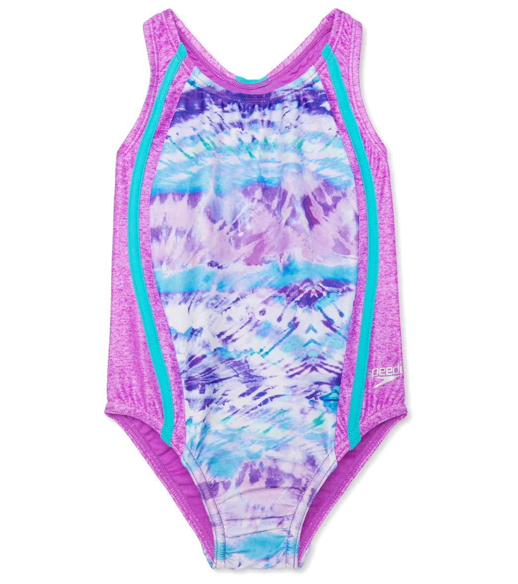 Speedo Girls' Sport Splice One Piece Swimsuit (Little Kid) - Image 5