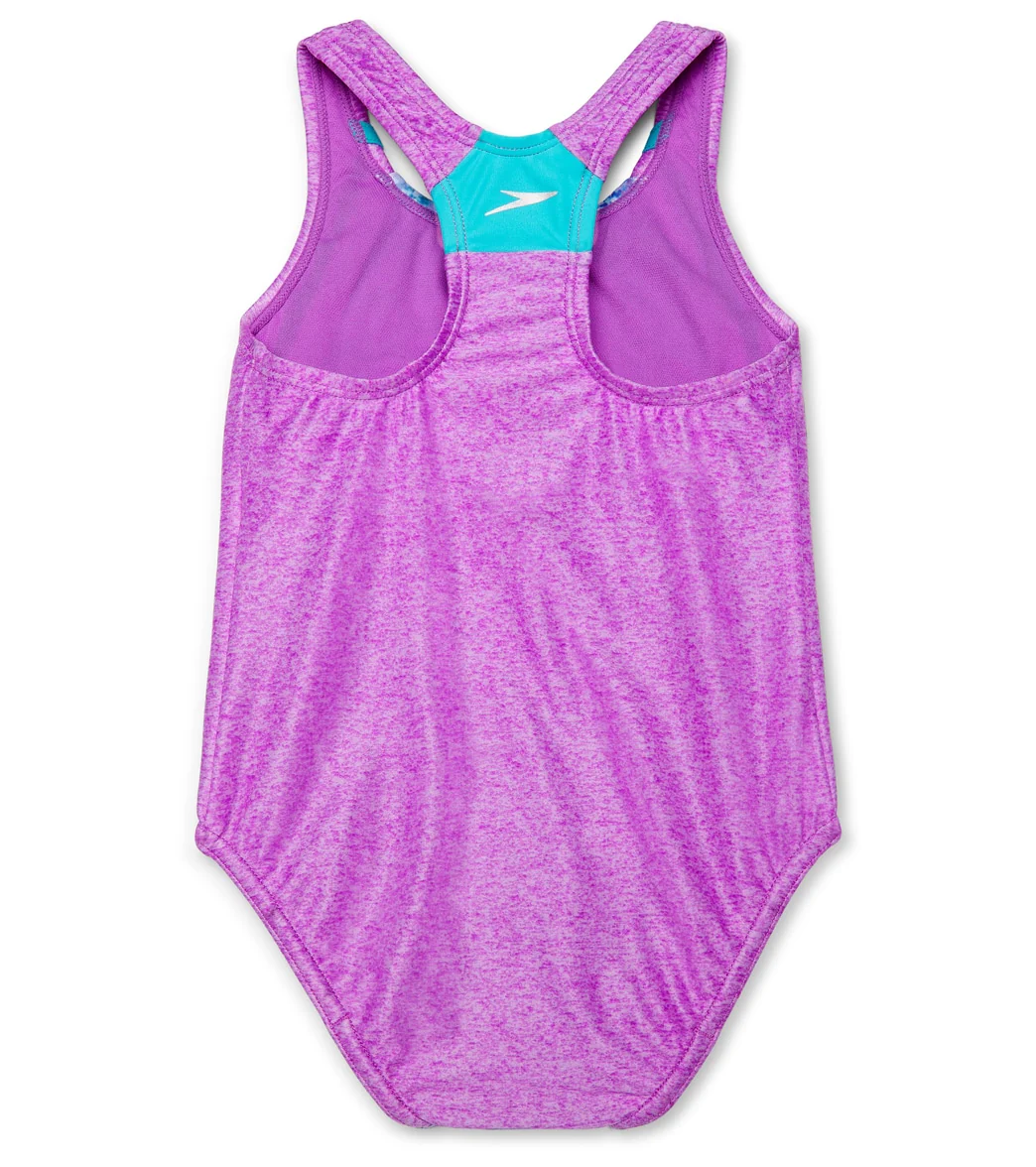 Speedo Girls' Sport Splice One Piece Swimsuit (Little Kid) - Image 6