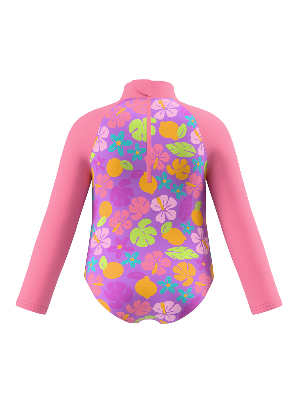 Speedo Girls' Tropical Print Long Sleeve One Piece Swimsuit (Baby, Toddler, Little Kid) - Image 5