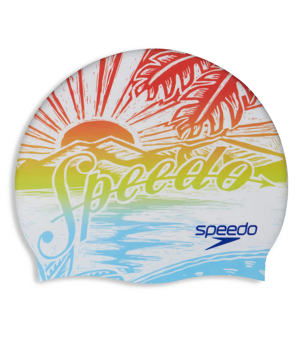 Speedo Printed Silicone Swim Cap - Image 16