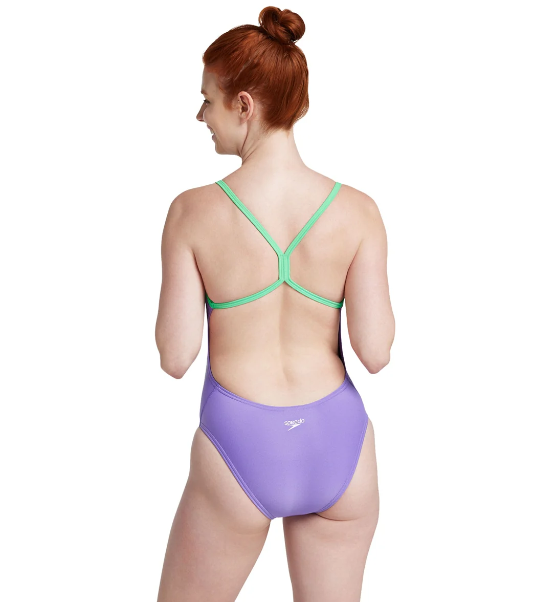 Speedo Vibe Women's Colorblock One Back One Piece Swimsuit - Image 9