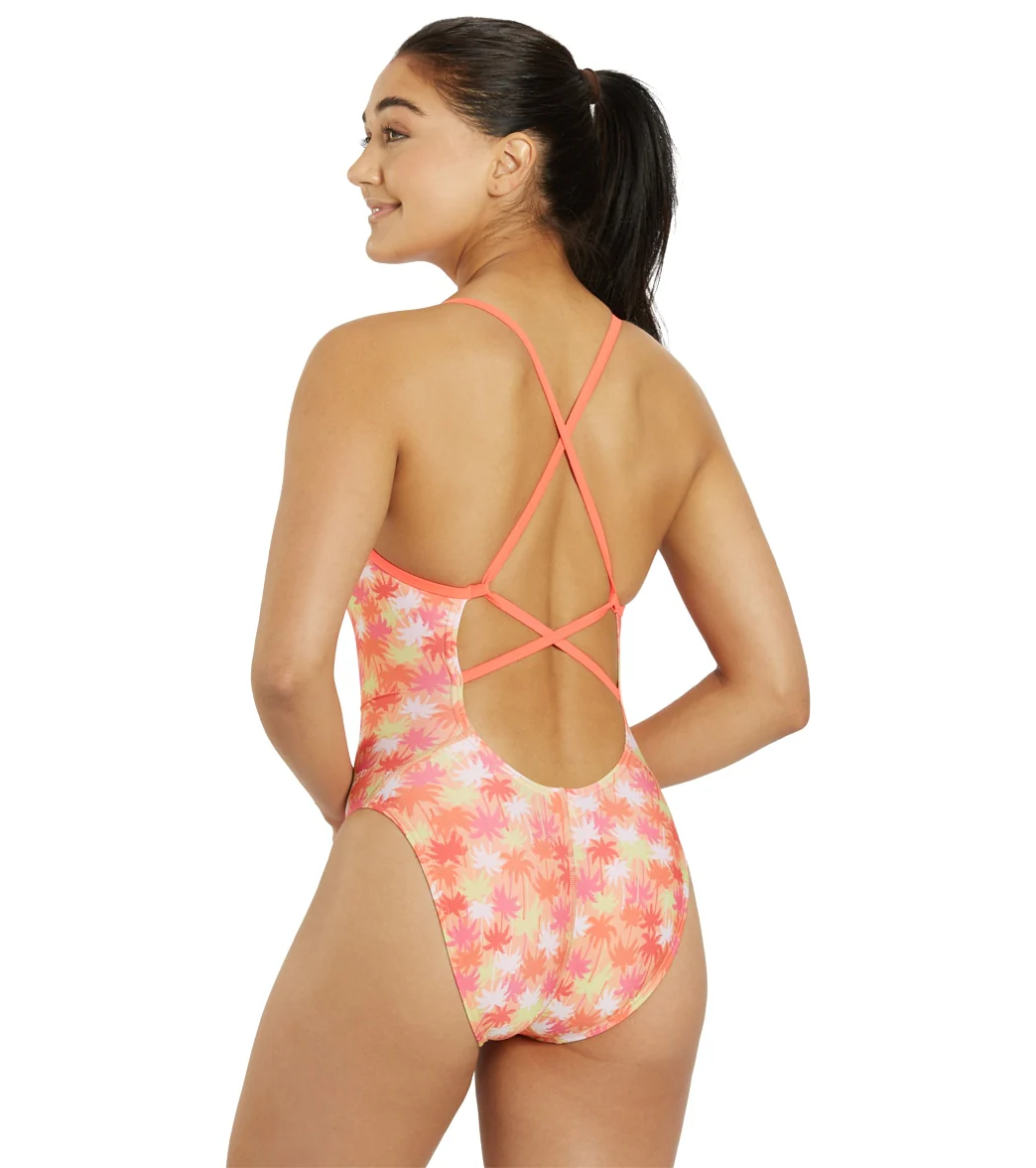 Speedo Vibe Women's Printed Double X Back One Piece Swimsuit - Image 24