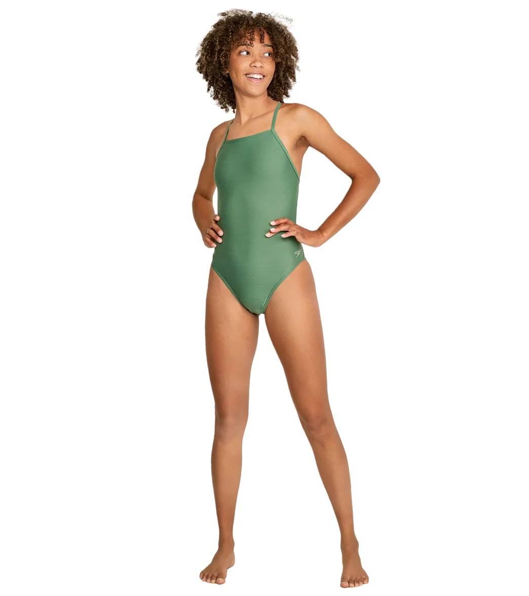 Speedo Vibe Women's Solid T-Back One Piece Swimsuit - Image 10