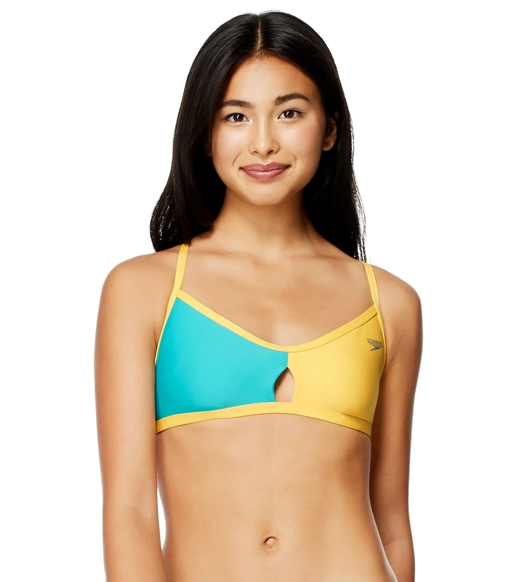 Speedo Women's Color Blocked Keyhole Tie Back Bikini Top - Image 15