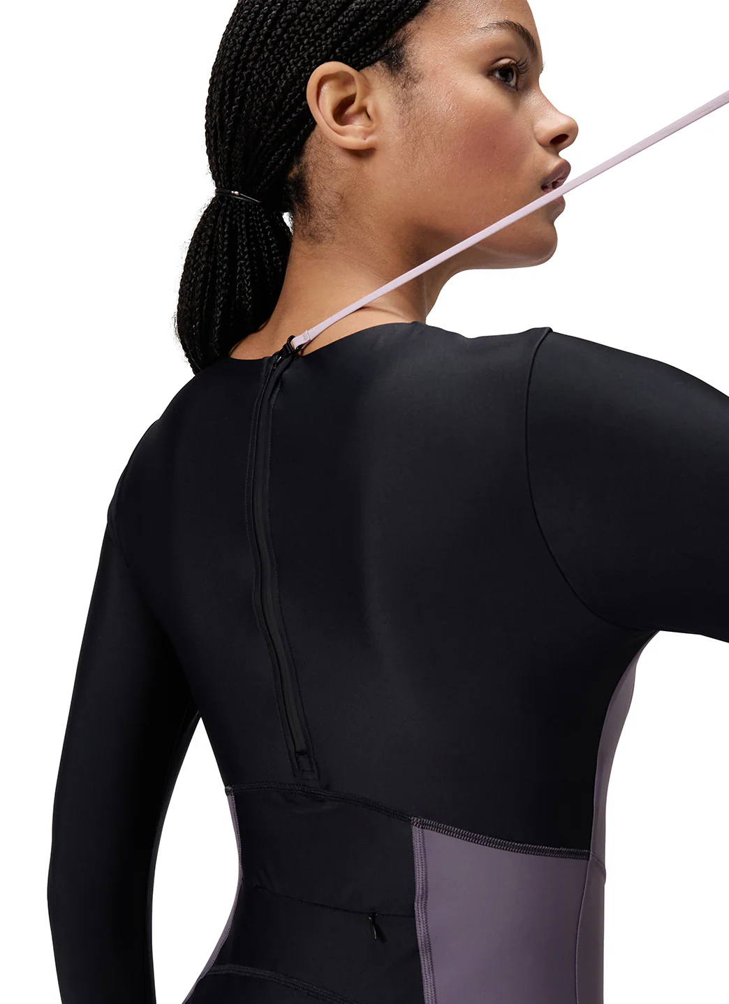 Speedo Women's Colorblock Long Sleeve Zip Back One Piece Swimsuit - Image 6
