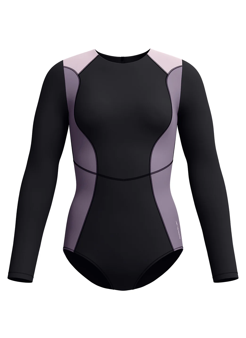 Speedo Women's Colorblock Long Sleeve Zip Back One Piece Swimsuit - Image 8
