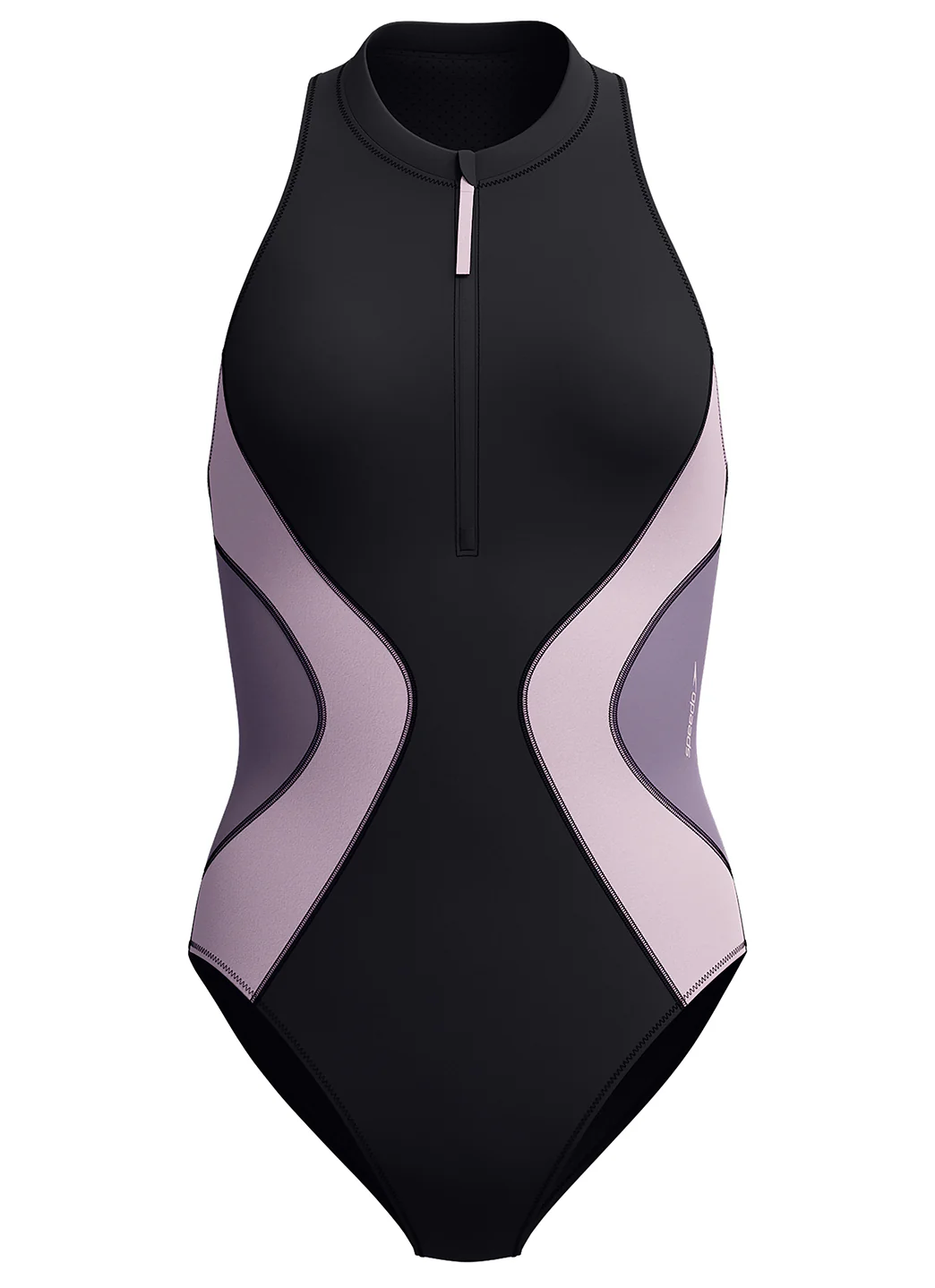 Speedo Women's Colorblock Zip Neck One Piece Swimsuit - Image 8