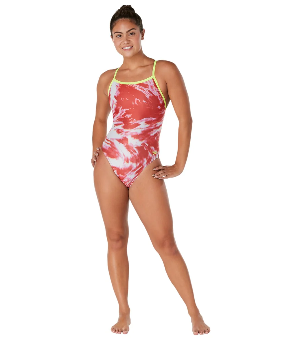 Speedo Women's Cyclone Swirl Flyback One Piece Swimsuit - Image 18