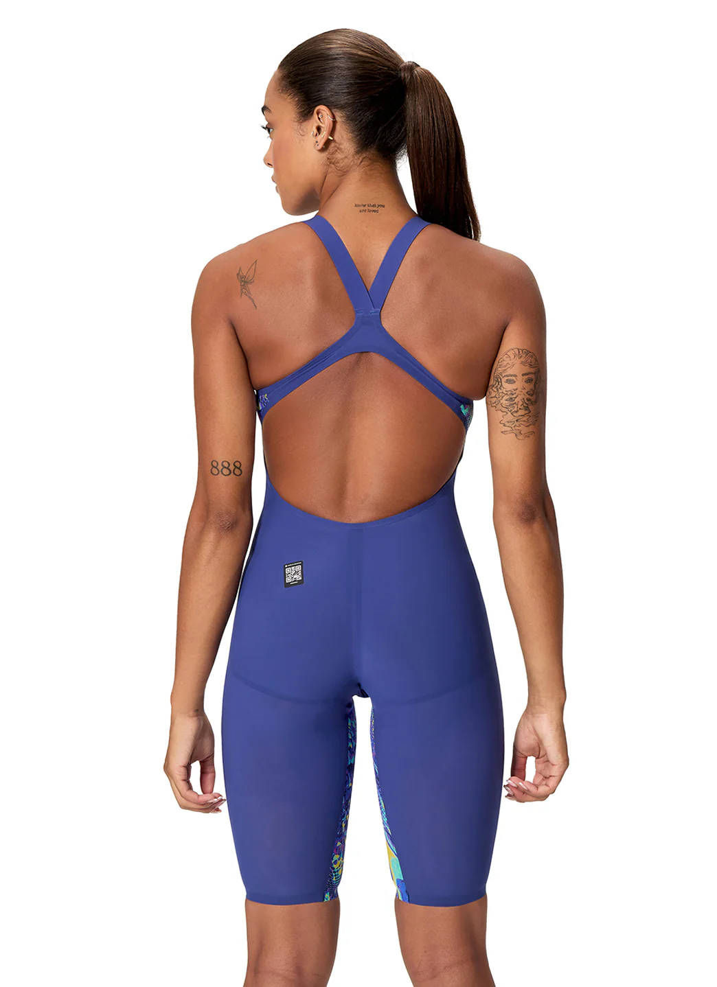 Speedo Women's Fastskin LZR Pure Valor 2.0 Printed Open Back Tech Suit Swimsuit - Image 14
