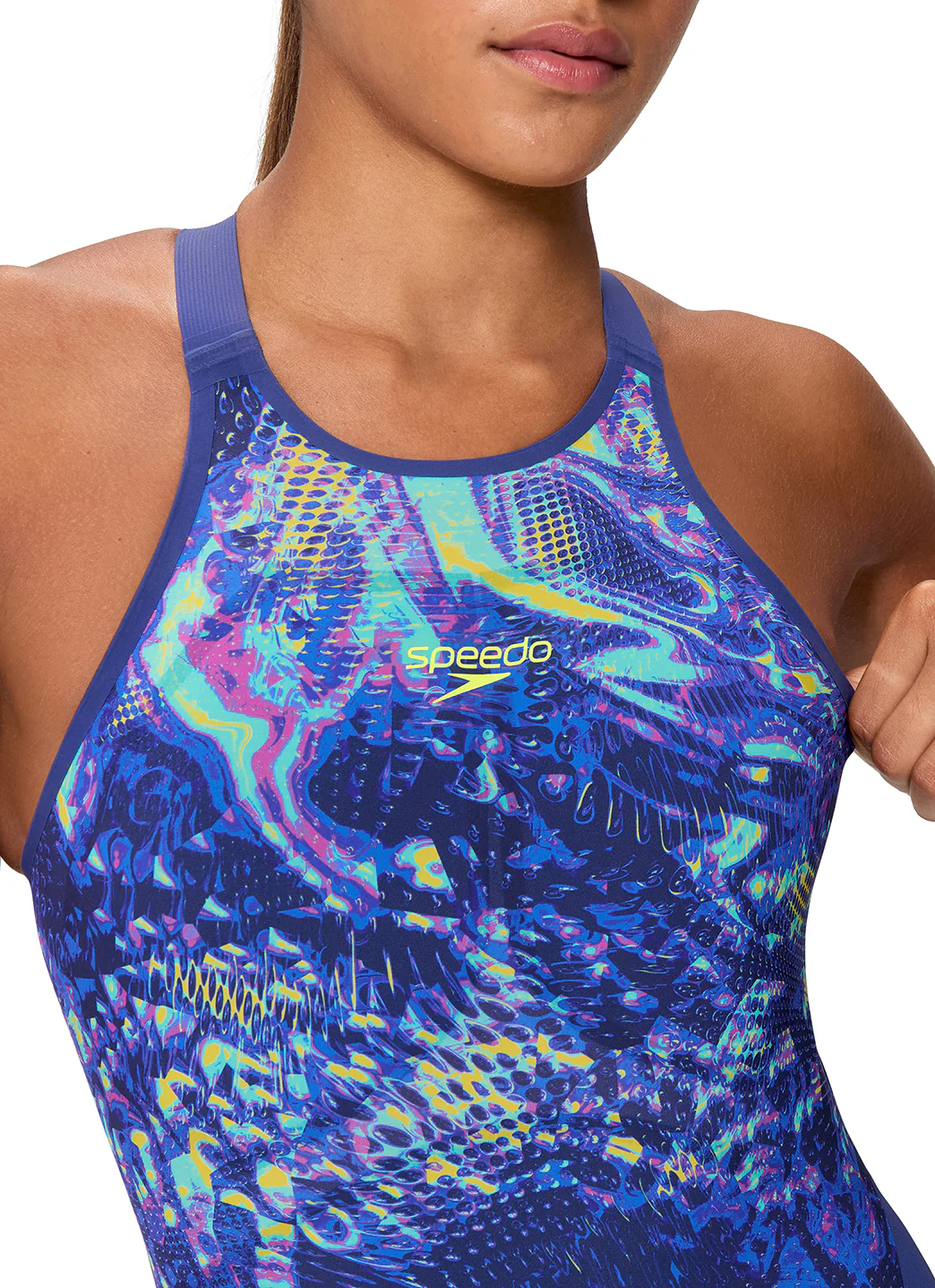 Speedo Women's Fastskin LZR Pure Valor 2.0 Printed Open Back Tech Suit Swimsuit - Image 15