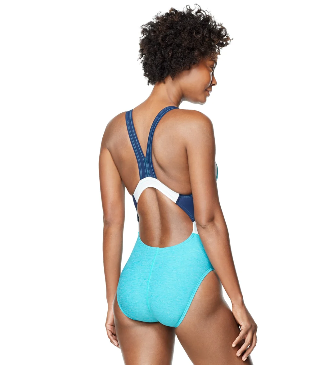 Speedo Women's Heathered Quantum Fusion Splice One Piece Swimsuit - Image 30