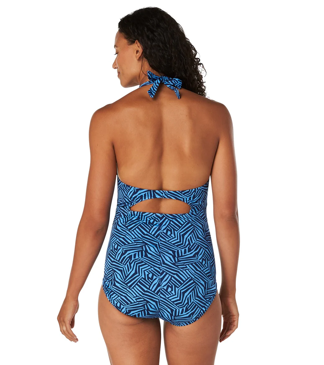 Speedo Women's Printed High Neck One Piece Swimsuit - Image 2