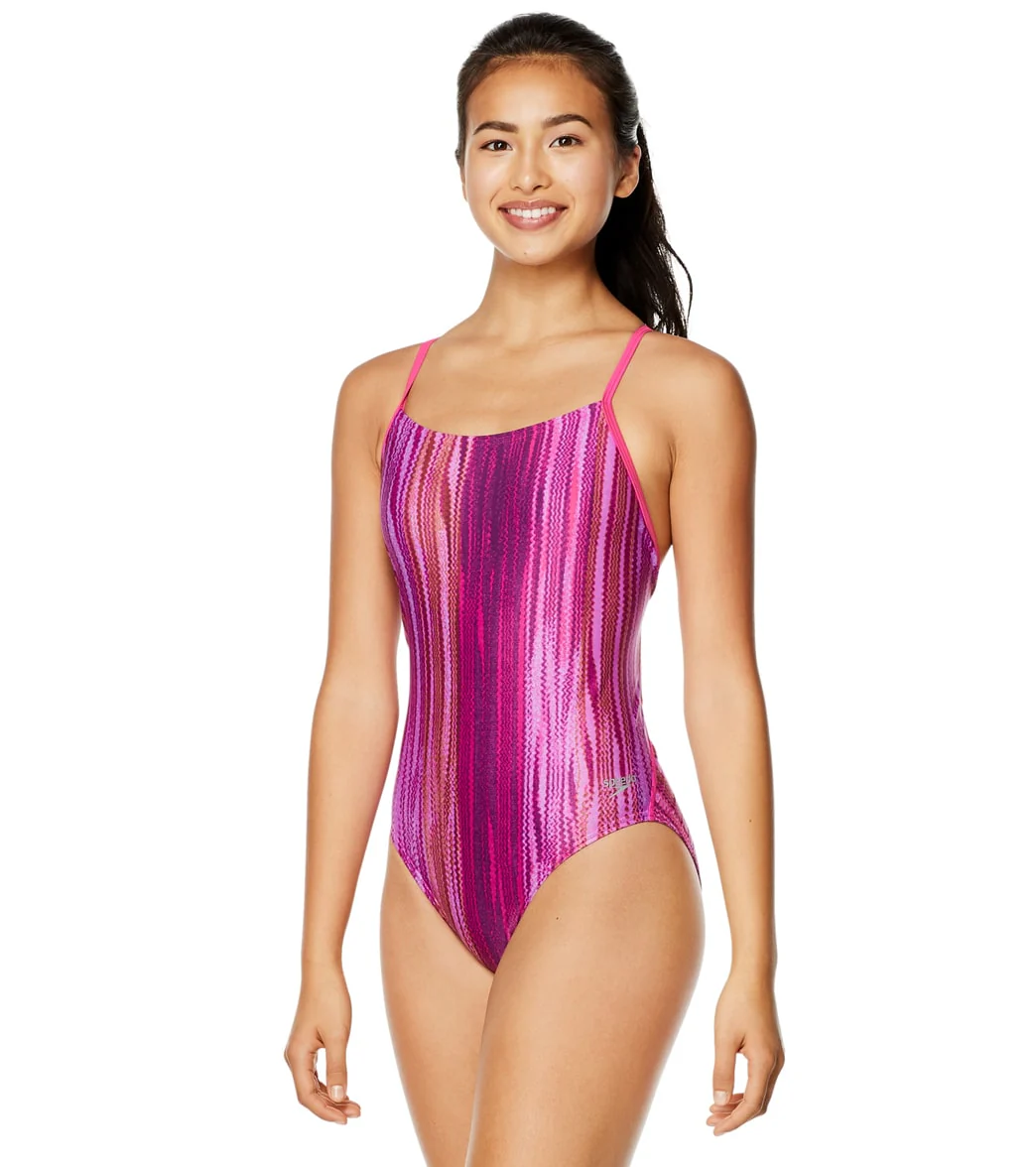 Speedo Women's Printed Relay Back One Piece Swimsuit - Image 10