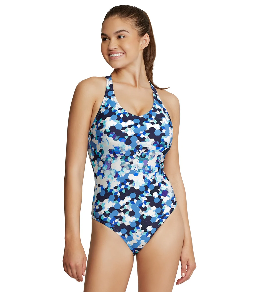 Speedo Women's Printed Thin Strap One Piece Swimsuit - Image 7