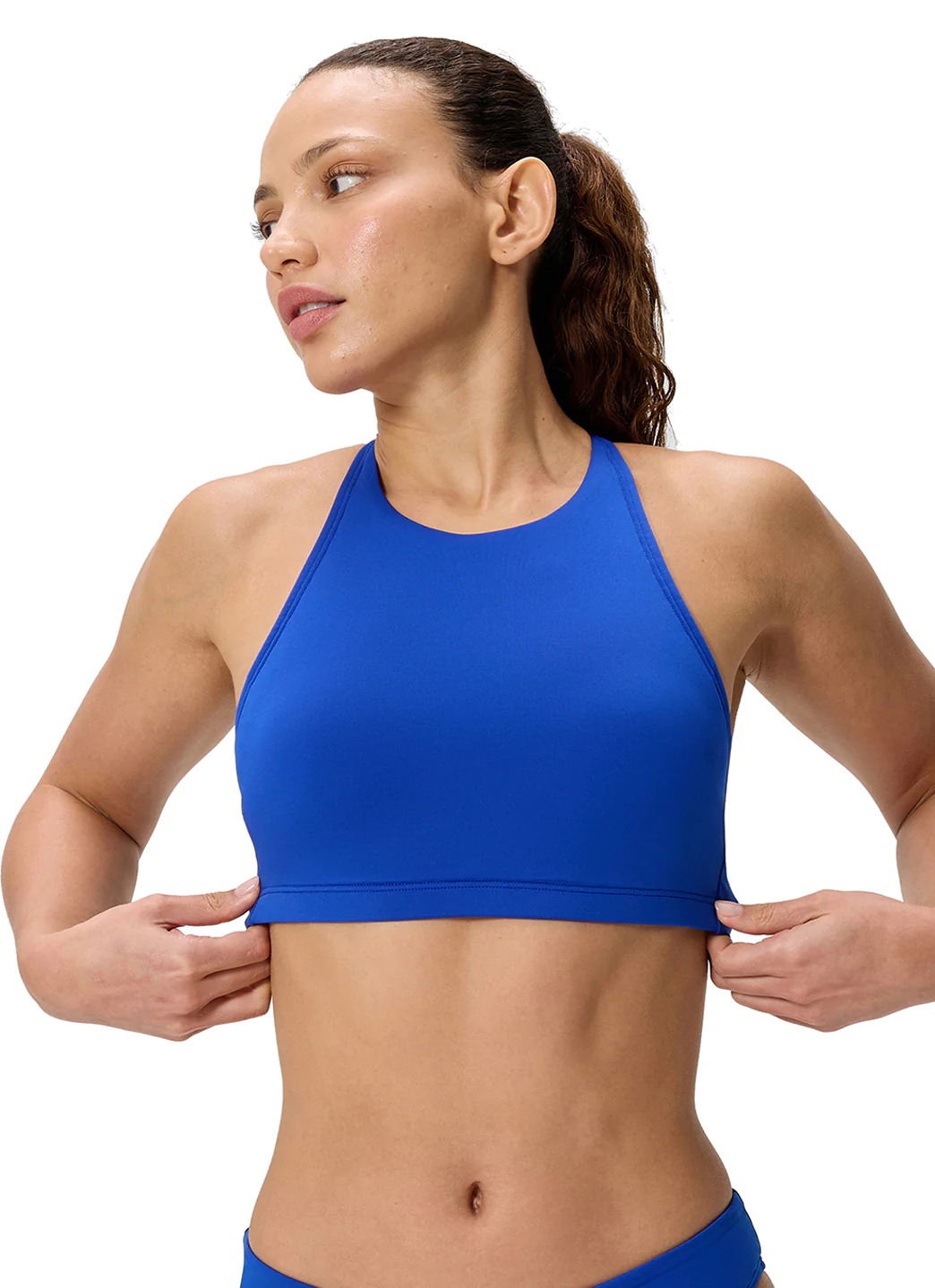 Speedo Women's Solid High Neck Bikini Top - Image 14