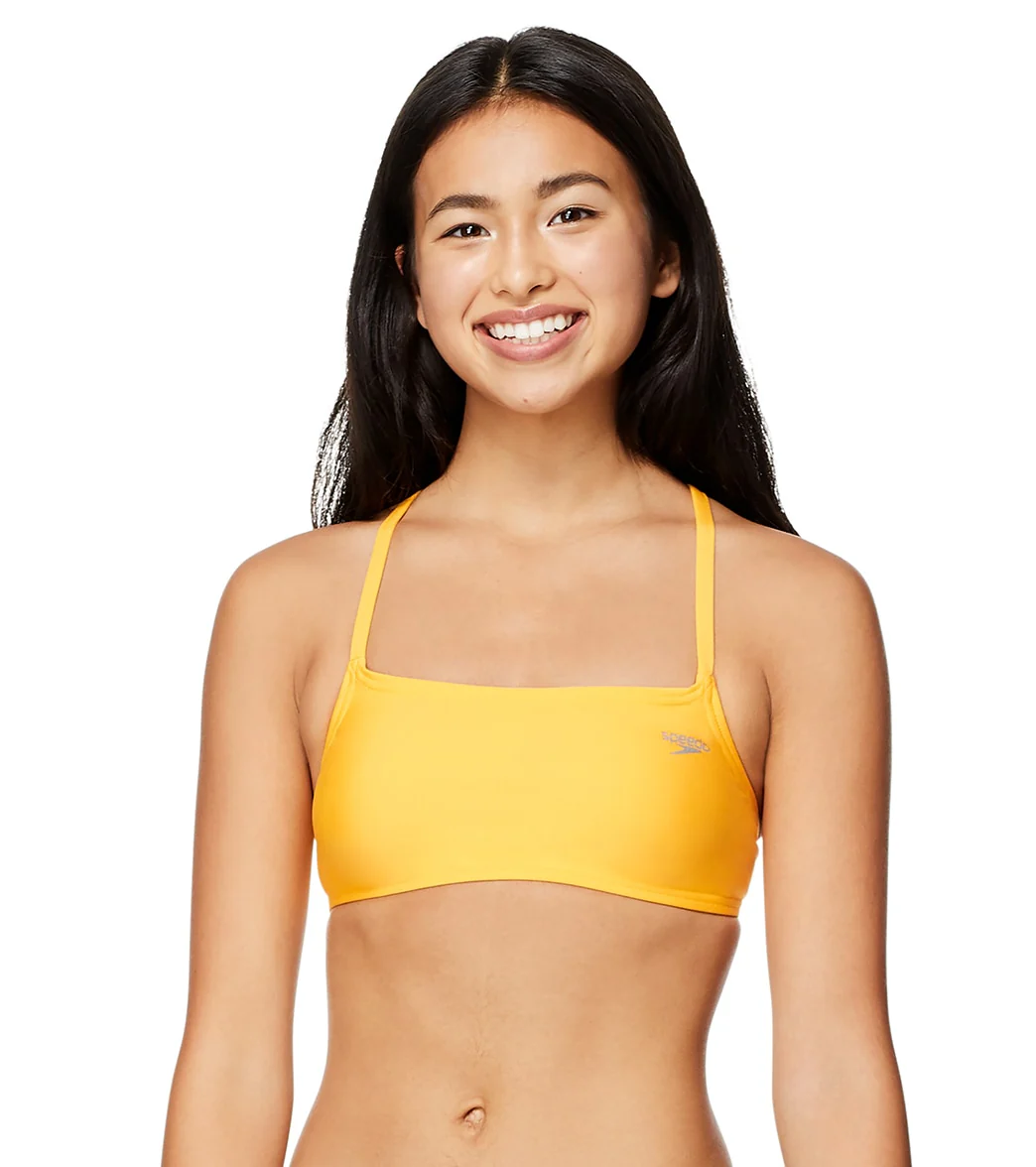 Speedo Women's Solid Strappy Fixed Back Bikini Top - Image 18