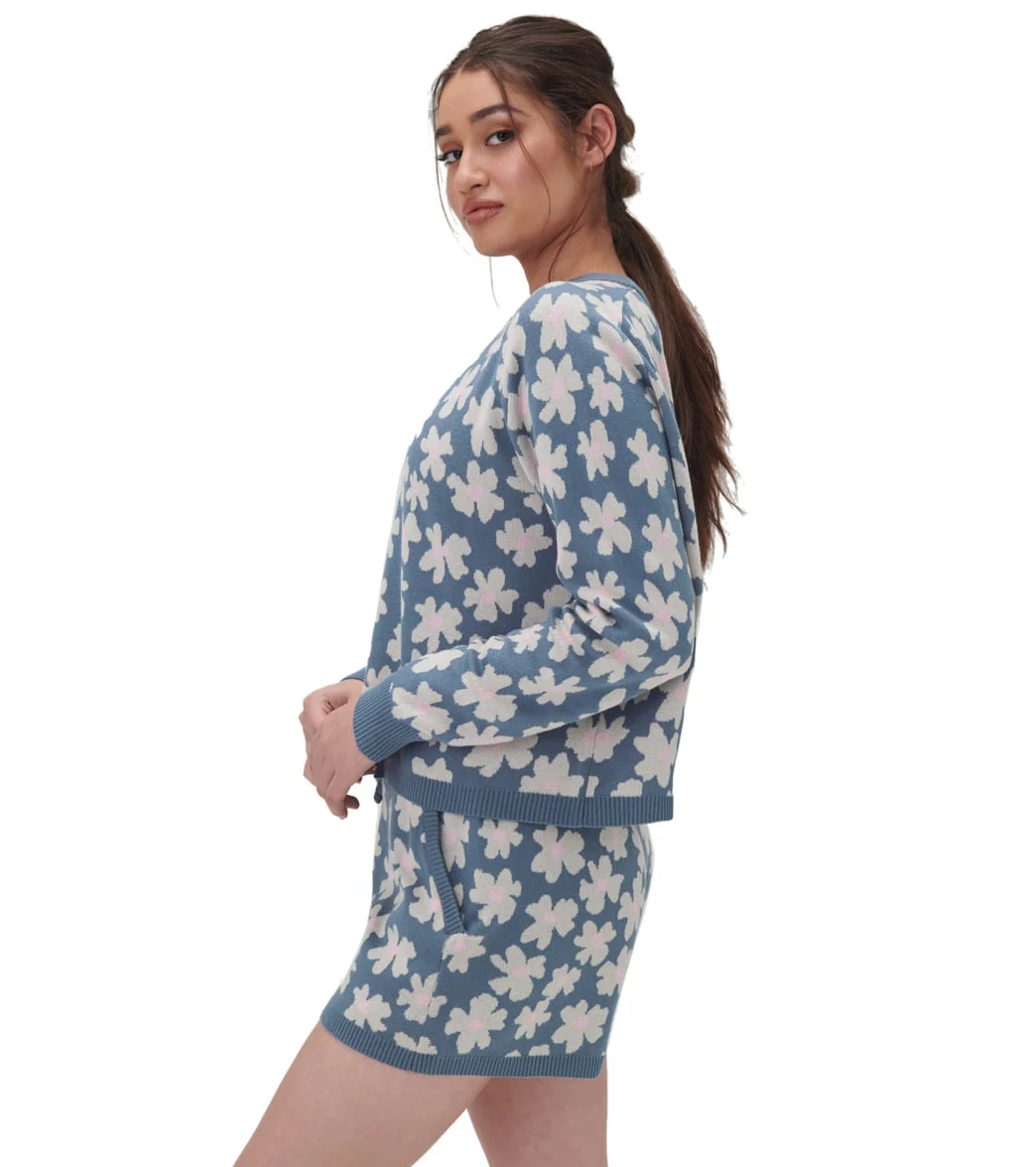 Spiritual Gangster Floral Jacquard Boxy Raglan Pullover - Image 2