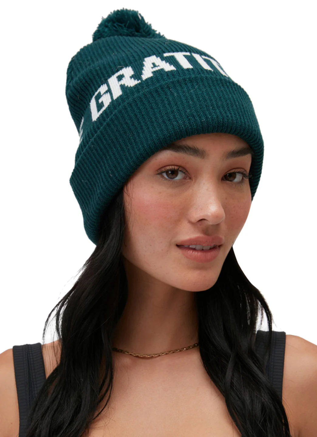 Spiritual Gangster Gratitude Pom Pom Beanie - Image 2