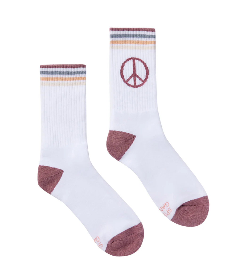 Spiritual Gangster Peace Sign Crew Sock - Image 5