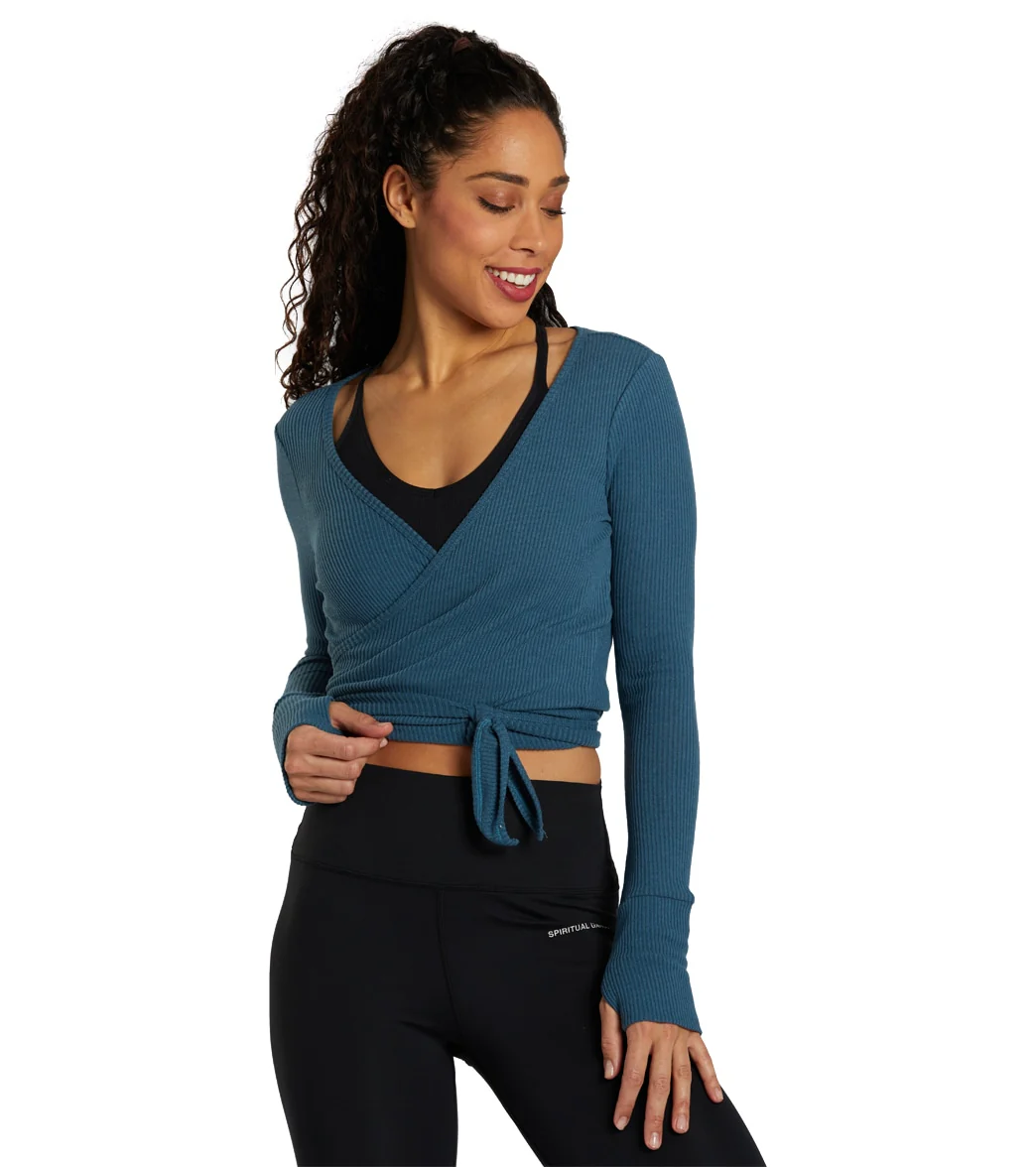 Spiritual Gangster Reversible Ballet Rib Wrap Sweater