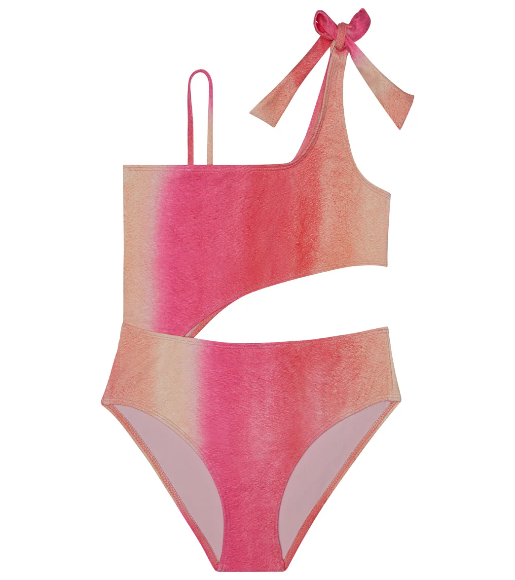 Splendid Girls' Dip Dye Bow One Shoulder One Piece Swimsuit (Big Kid) - Image 4