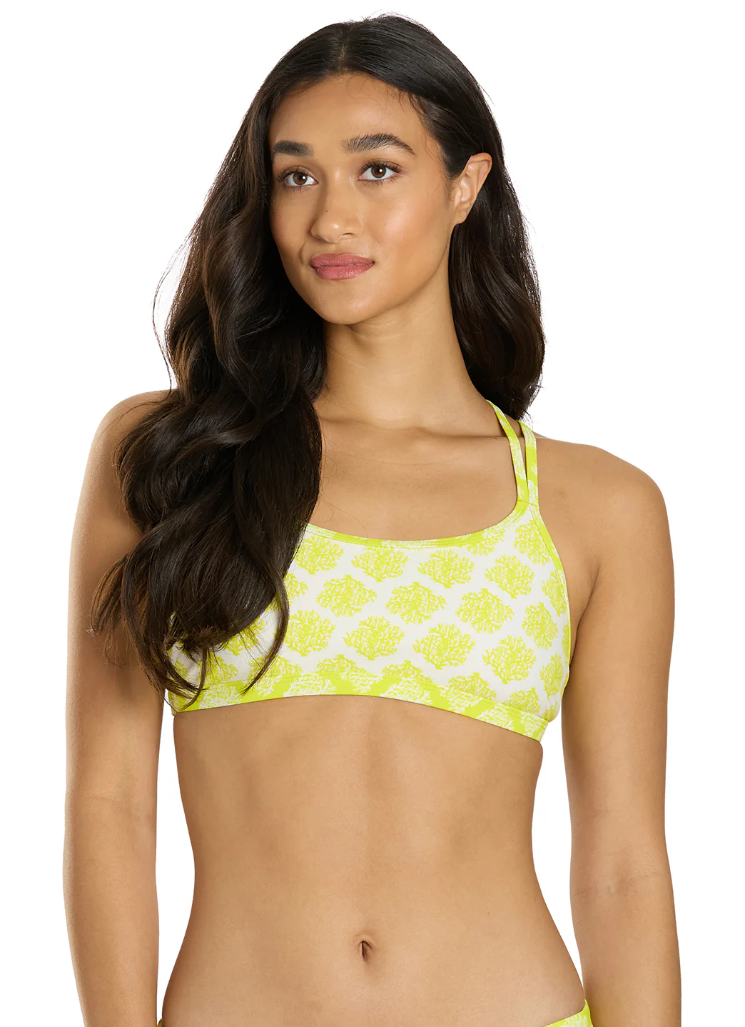 Sporti Active Coral Bloom Double Cross Workout Bikini Top - Image 3