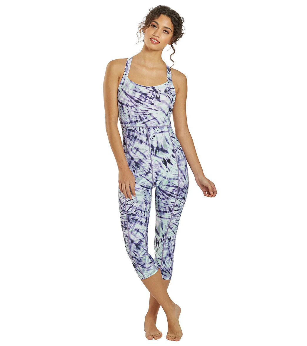 Sporti Active Moonlight Tie Dye One Piece Cropped Swim Unitard - Image 3
