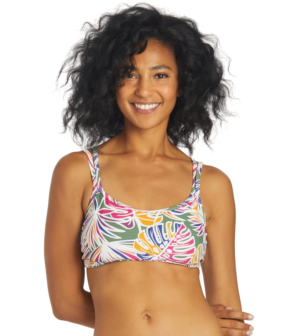 Sporti Active Tropical Palm Double Cross Workout Bikini Top - Image 6