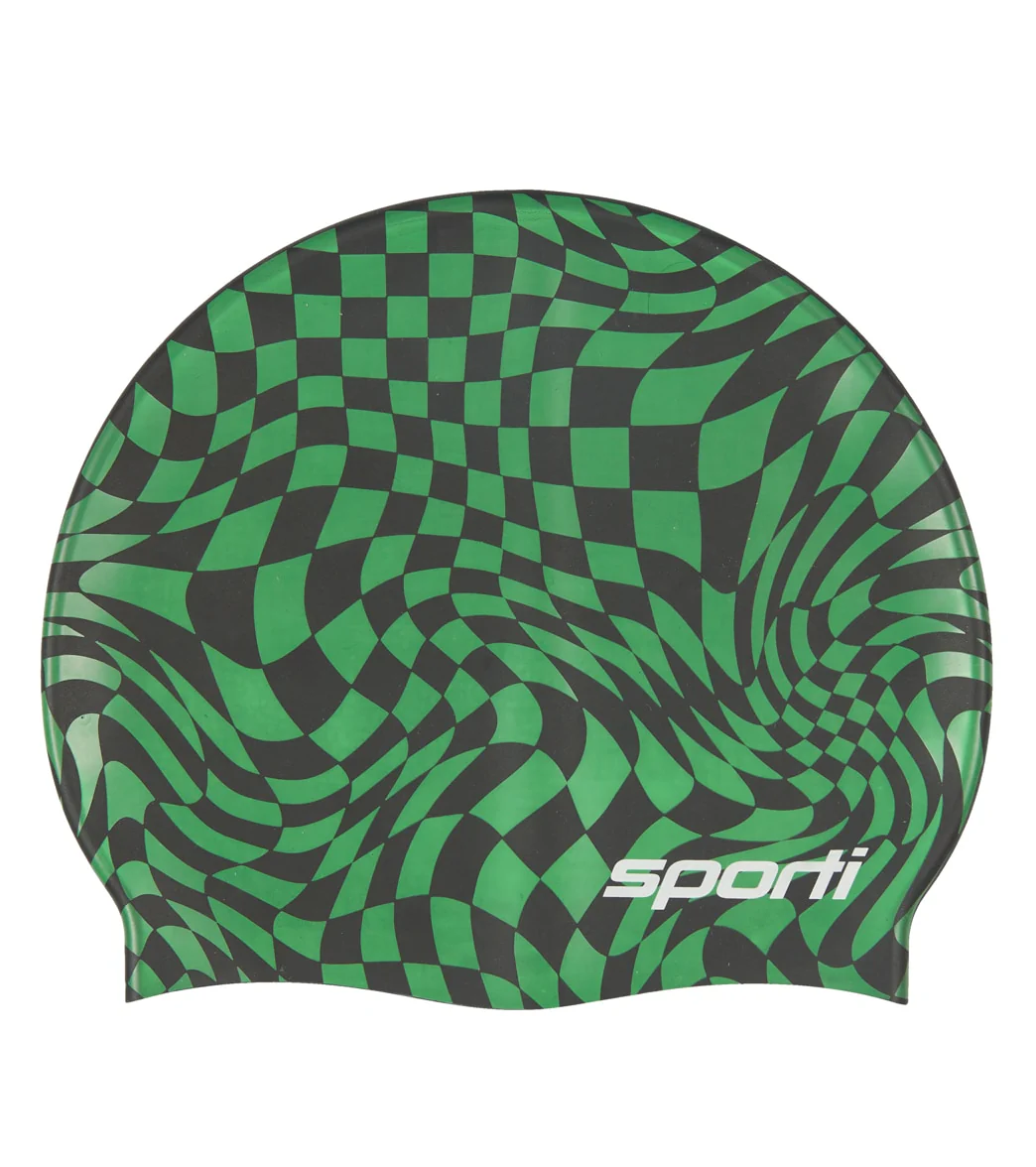 Sporti Checkmate Silicone Swim Cap - Image 7