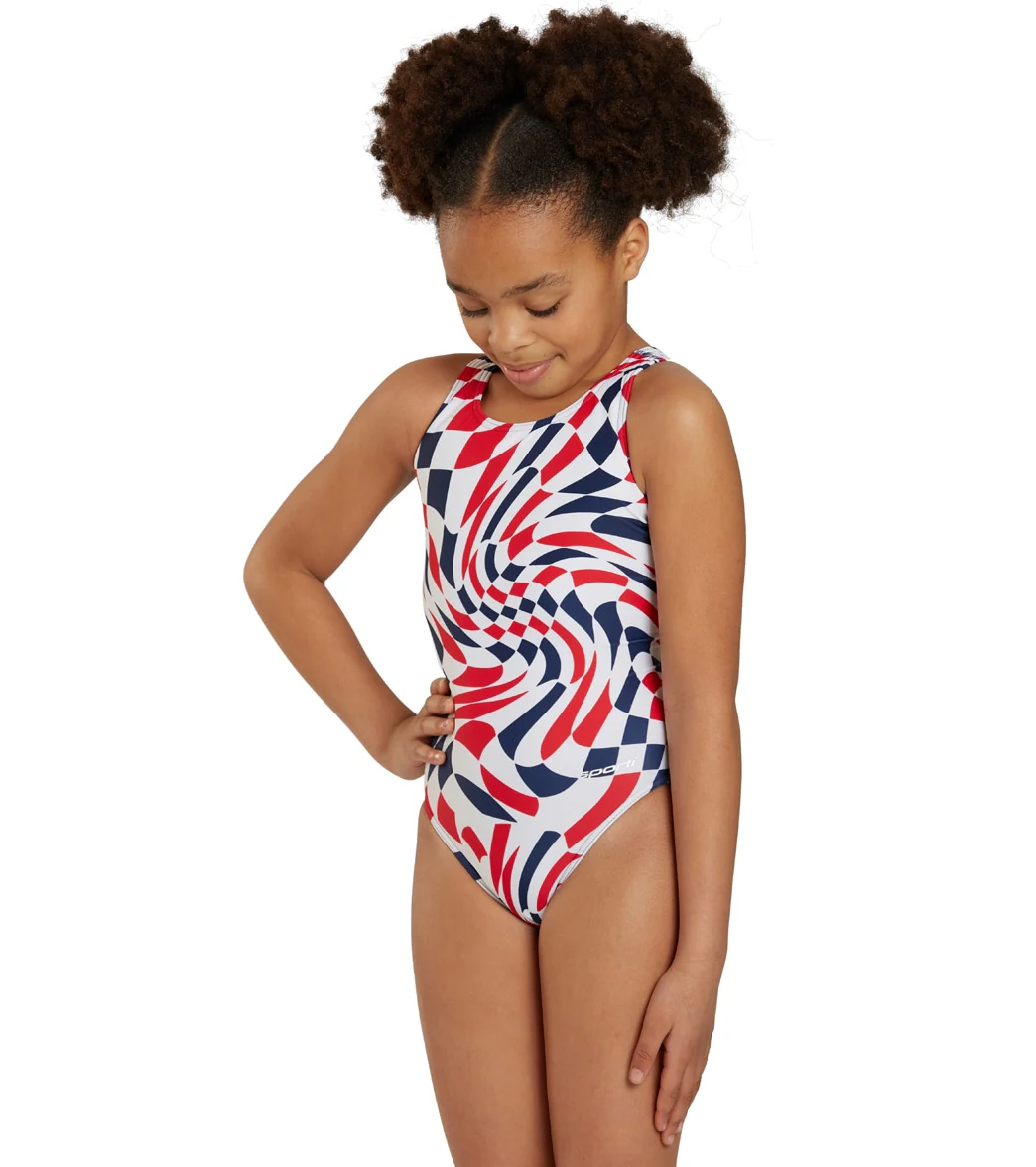 Sporti Checkmate Wide Strap One Piece Swimsuit Youth (22 - 28) - Image 8