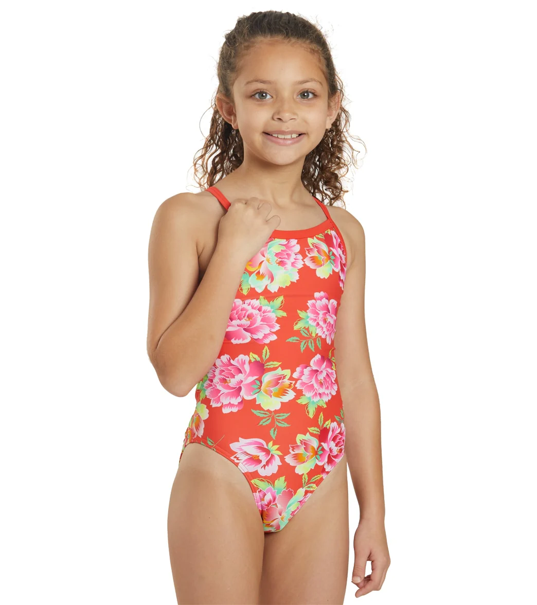 Sporti Chinoiserie Floral Thin Strap One Piece Swimsuit Youth (22-28) - Image 2