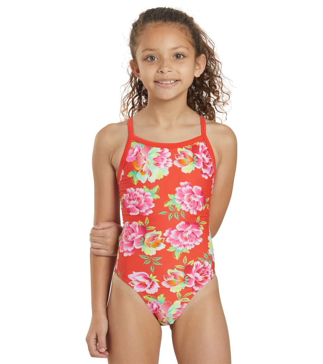 Sporti Chinoiserie Floral Thin Strap One Piece Swimsuit Youth (22-28) - Image 6