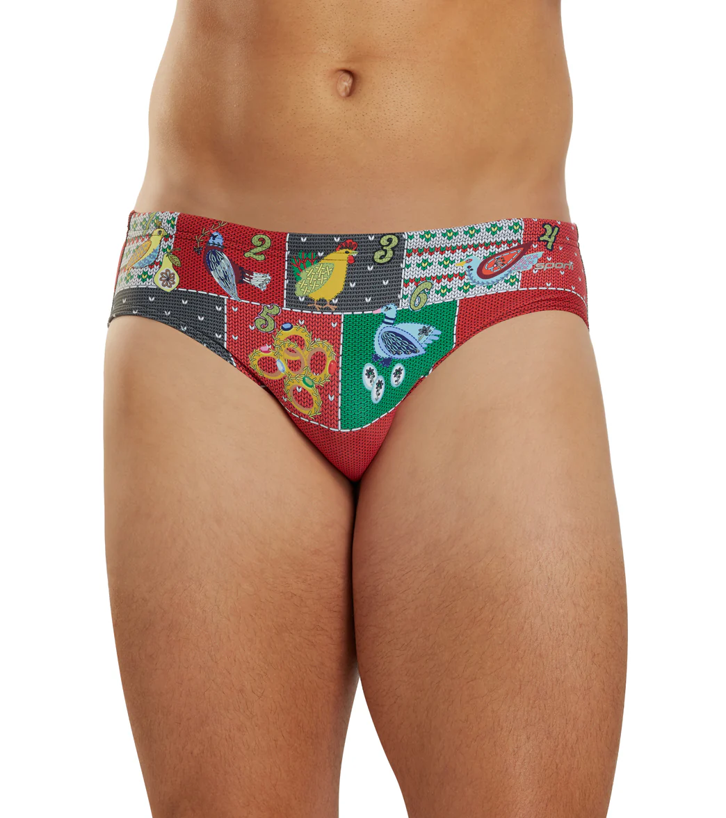 Sporti Granny Sweater 12 Days of Christmas Brief Swimsuit (26-40) - Image 7