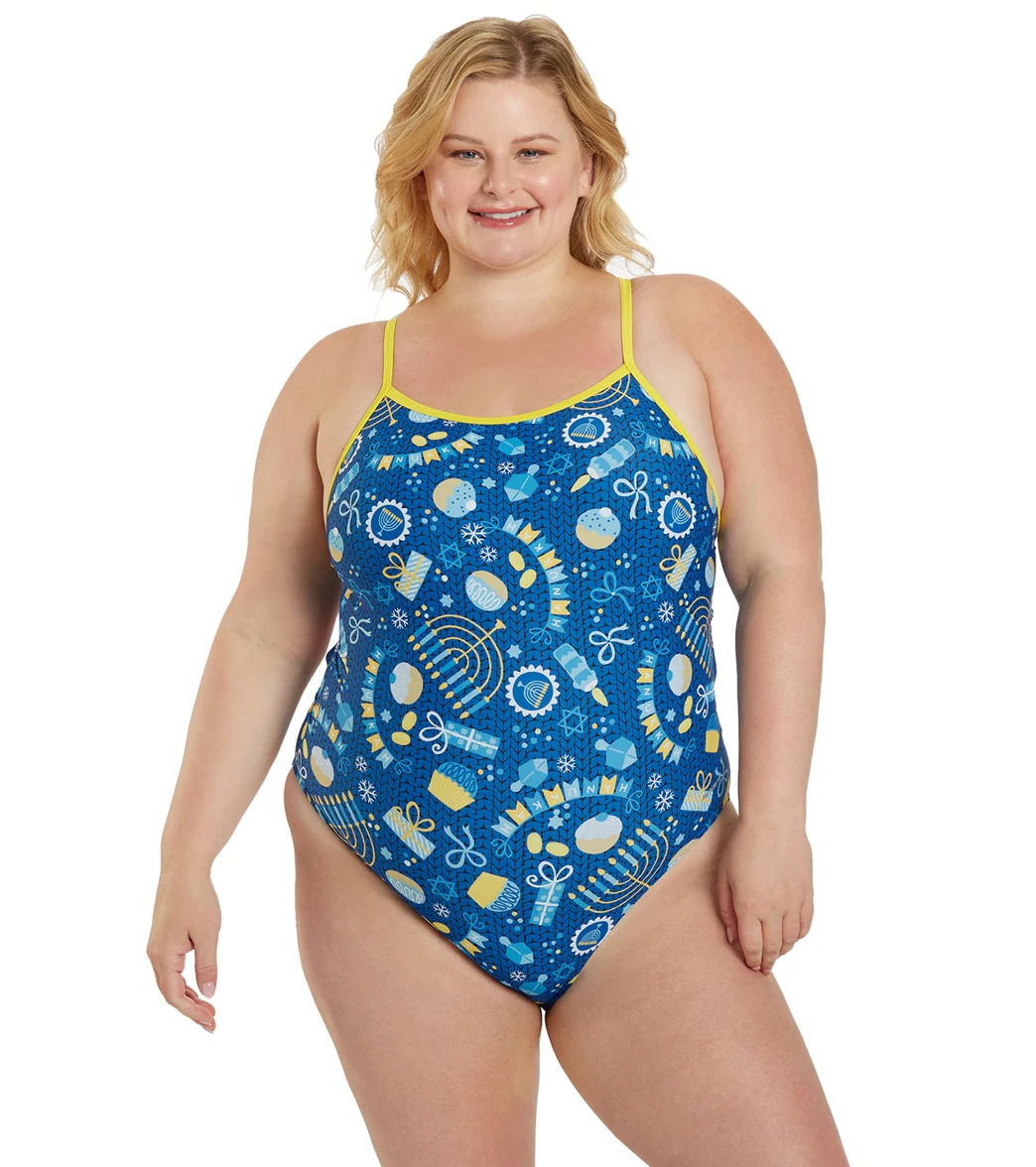 Sporti Granny Sweater Dancing Dreidel Thin Strap One Piece Swimsuit - Image 7